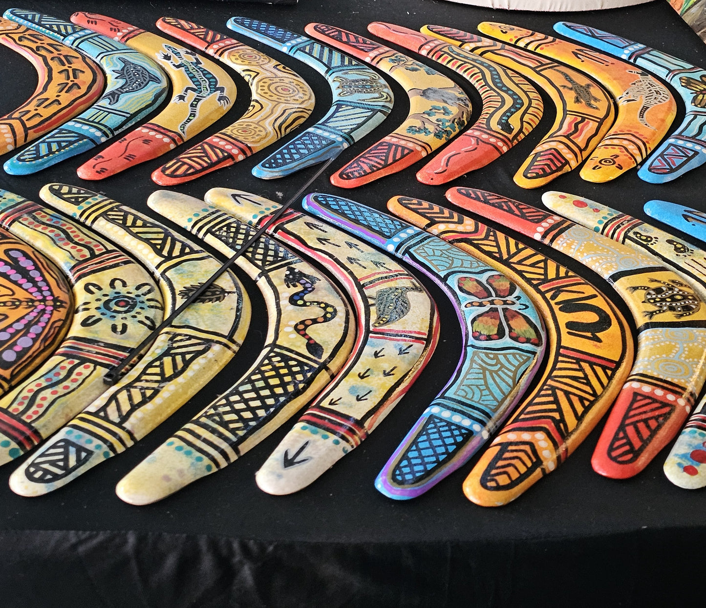 Boomerangs - Returning - Hand painted by Warranggal Dhuwi CBT (perfect Xmas present or stocking stuffers)
