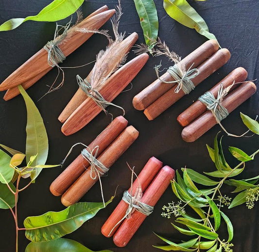 Clapsticks - Handmade Australian native hardwood 25-40cms