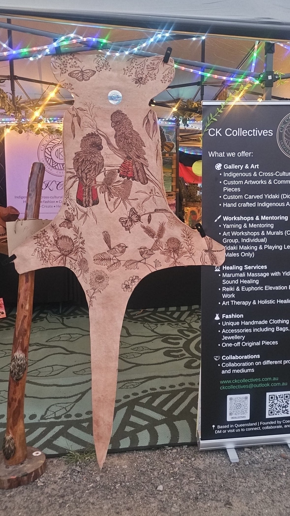 Custom Kangaroo Skin -with custom indigenous art - Starting price only.