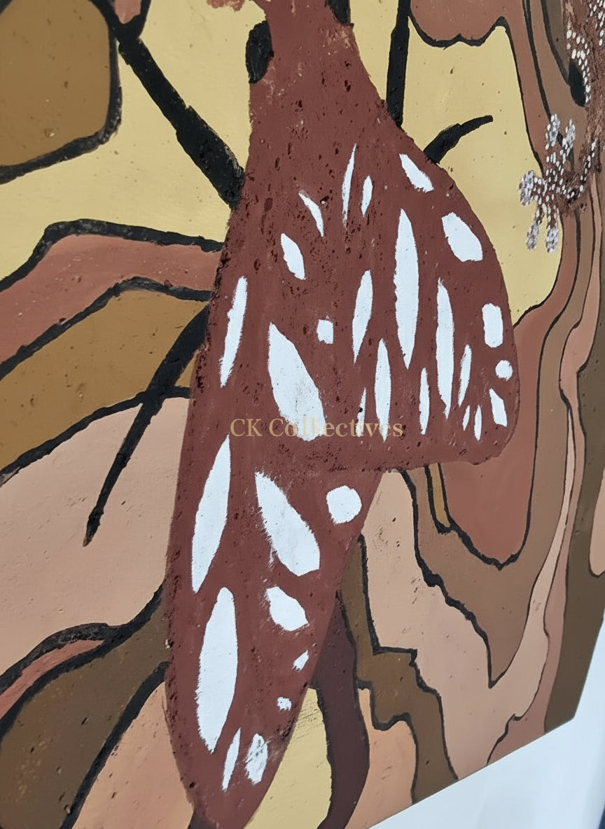 Ochre painting - Moths